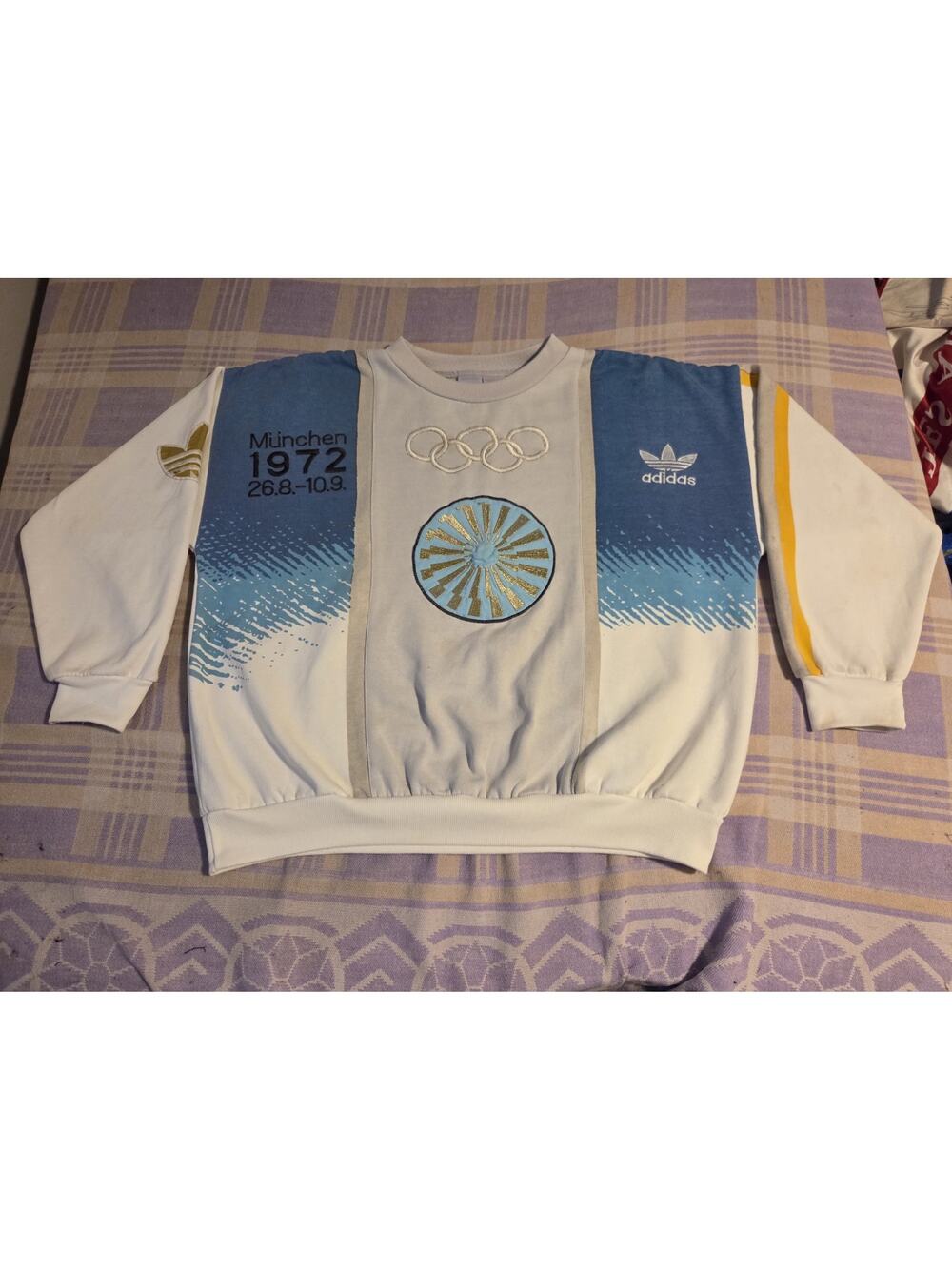 Vintage Adidas Olympic Games Munchen 1972 Stockholm Crewneck Sweatshirt 80s Rare
